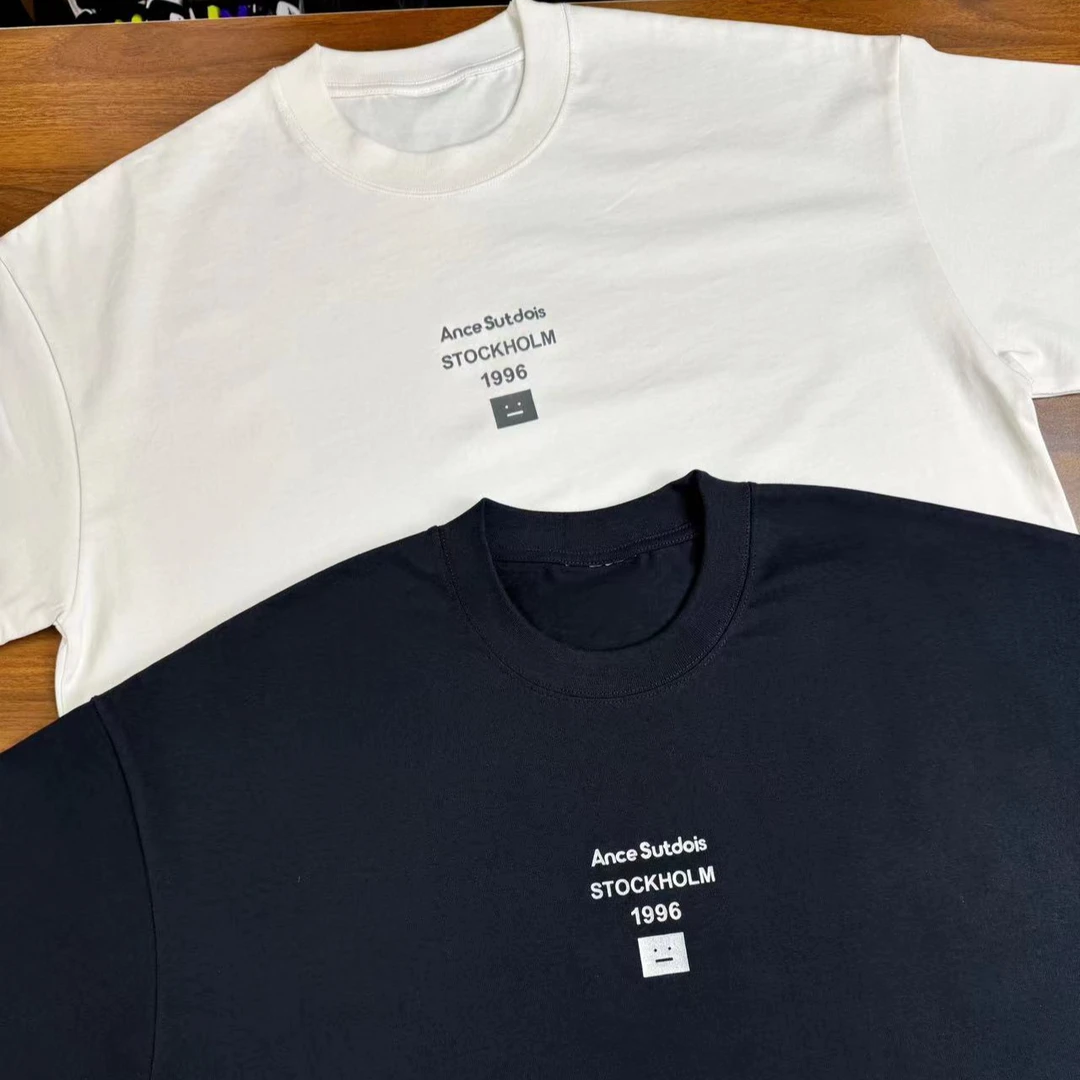 重磅纯棉圆领【笑脸】男士短袖T恤，男女同款潮流百搭