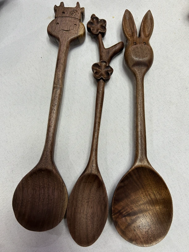 北美黑胡桃勺子手工可爱风实木家用木勺