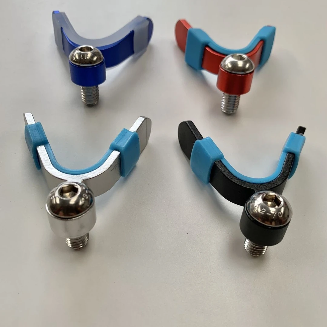 新款铝合金羊角头支架头炮台竿架配件带硅胶套渔具钓具钓鱼用品