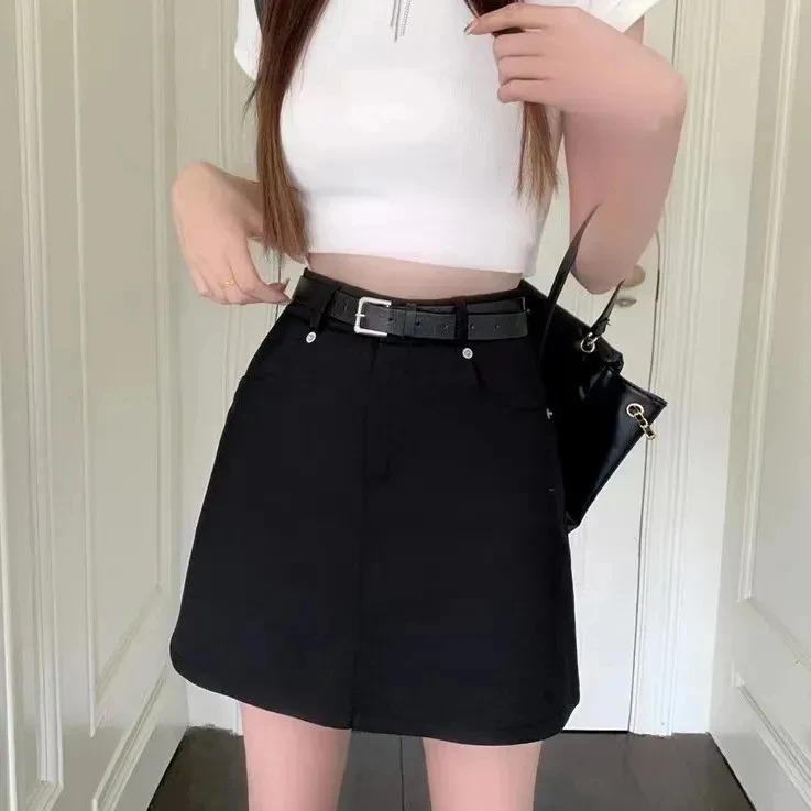 学院风半身裙女春夏新款时尚百搭a字裙高腰显瘦裙子防走光ins短裙