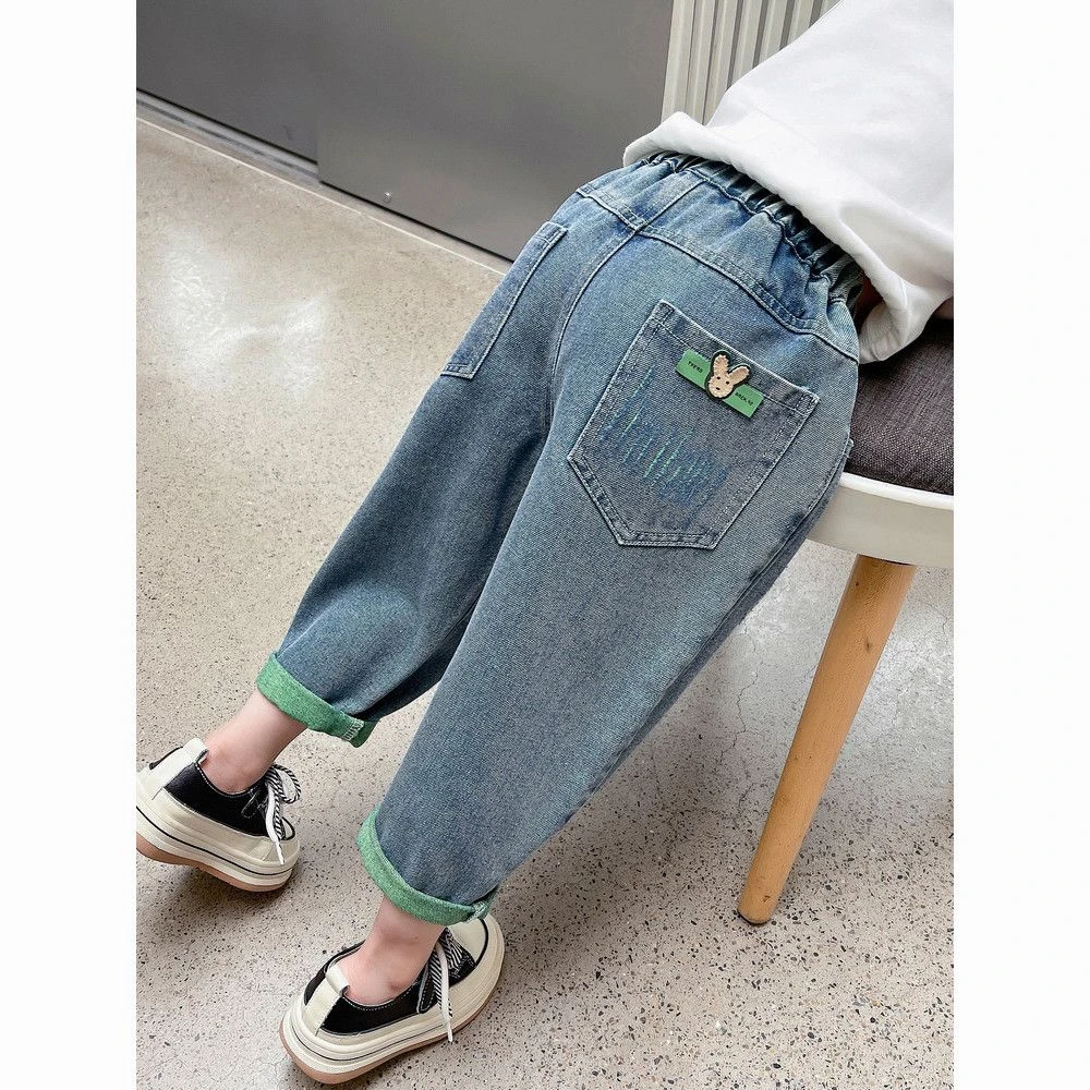 【热推爆款】女童牛仔裤春秋季2024新款网红女宝宝秋款儿童装秋装