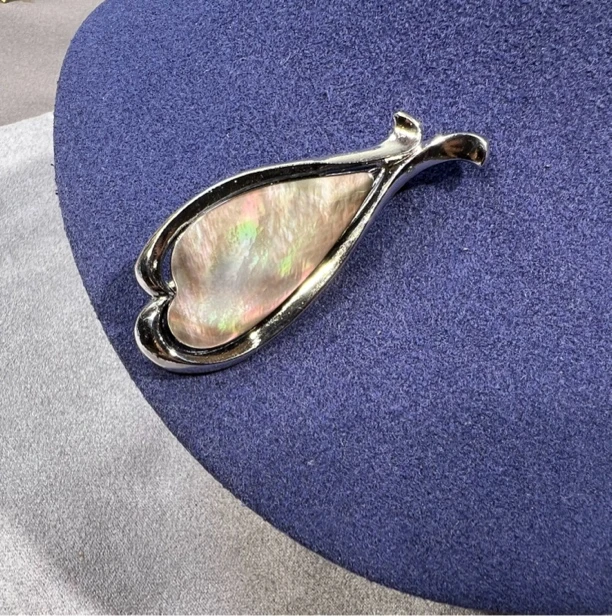 铁合金珐琅胸针 vintage贝母胸针