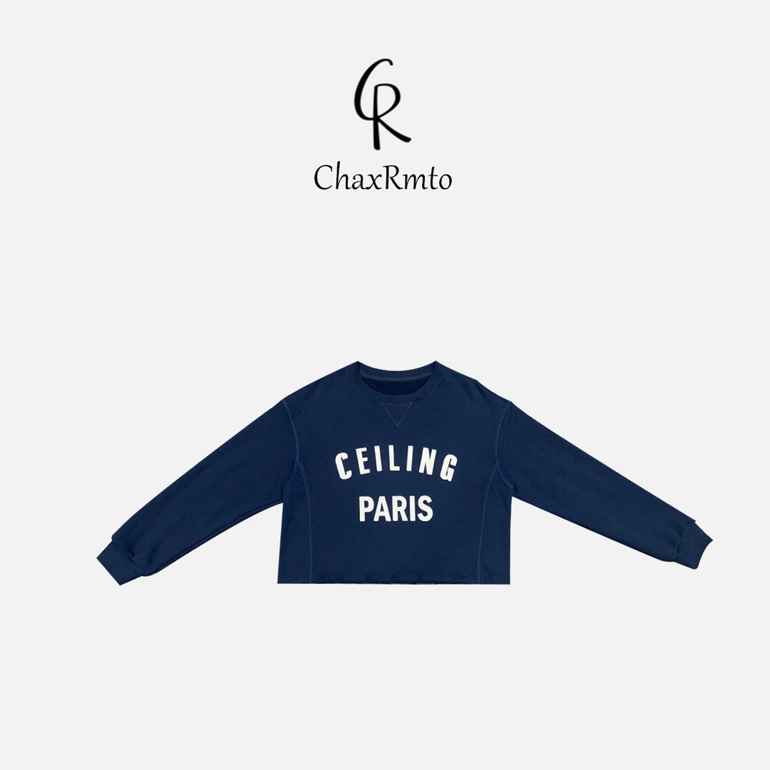 ChaxRmto斯斯 时尚100棉复古圆领印花字母百搭简约卫衣 SC1C1126