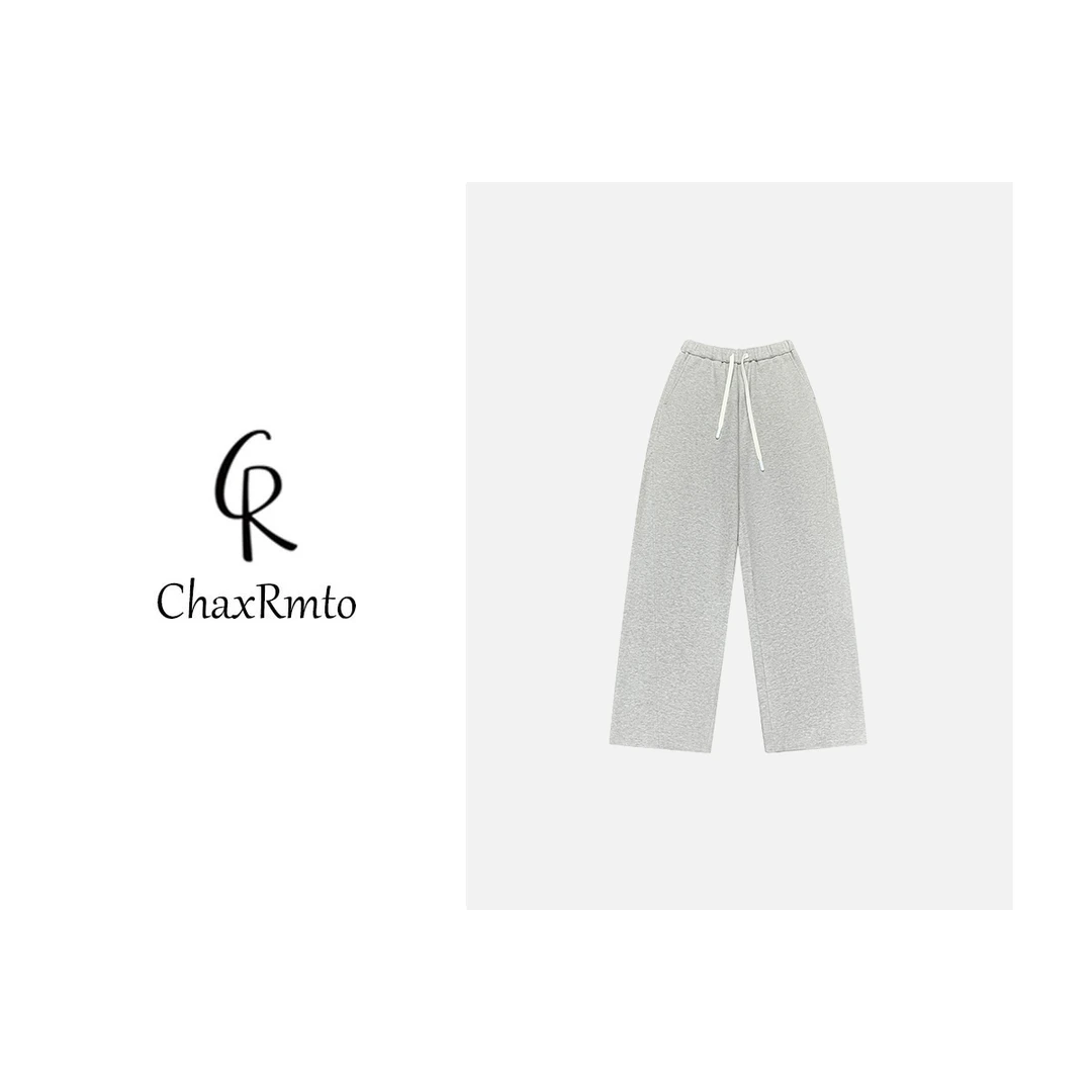 ChaxRmto斯斯 24年秋冬款简约百搭时尚抽绳松紧腰休闲裤 SC1C1015