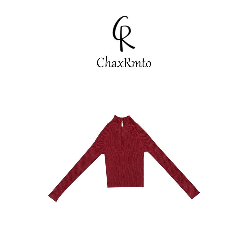 ChaxRmto斯斯 2024 时尚长袖针织衫百搭高领套头上衣 SC1C1199
