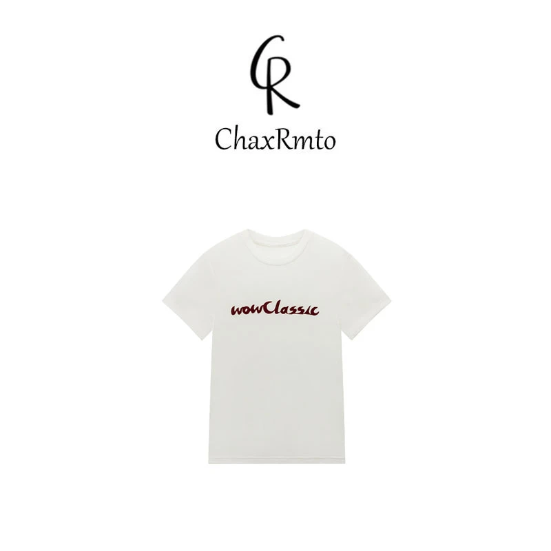 ChaxRmto 2024夏季设计感字母T恤百搭圆领上衣  CC2B1169