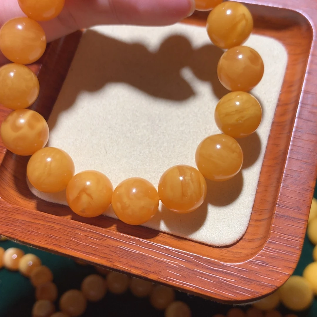 蜜蜡手链未镶嵌天然保真蜜蜡手串