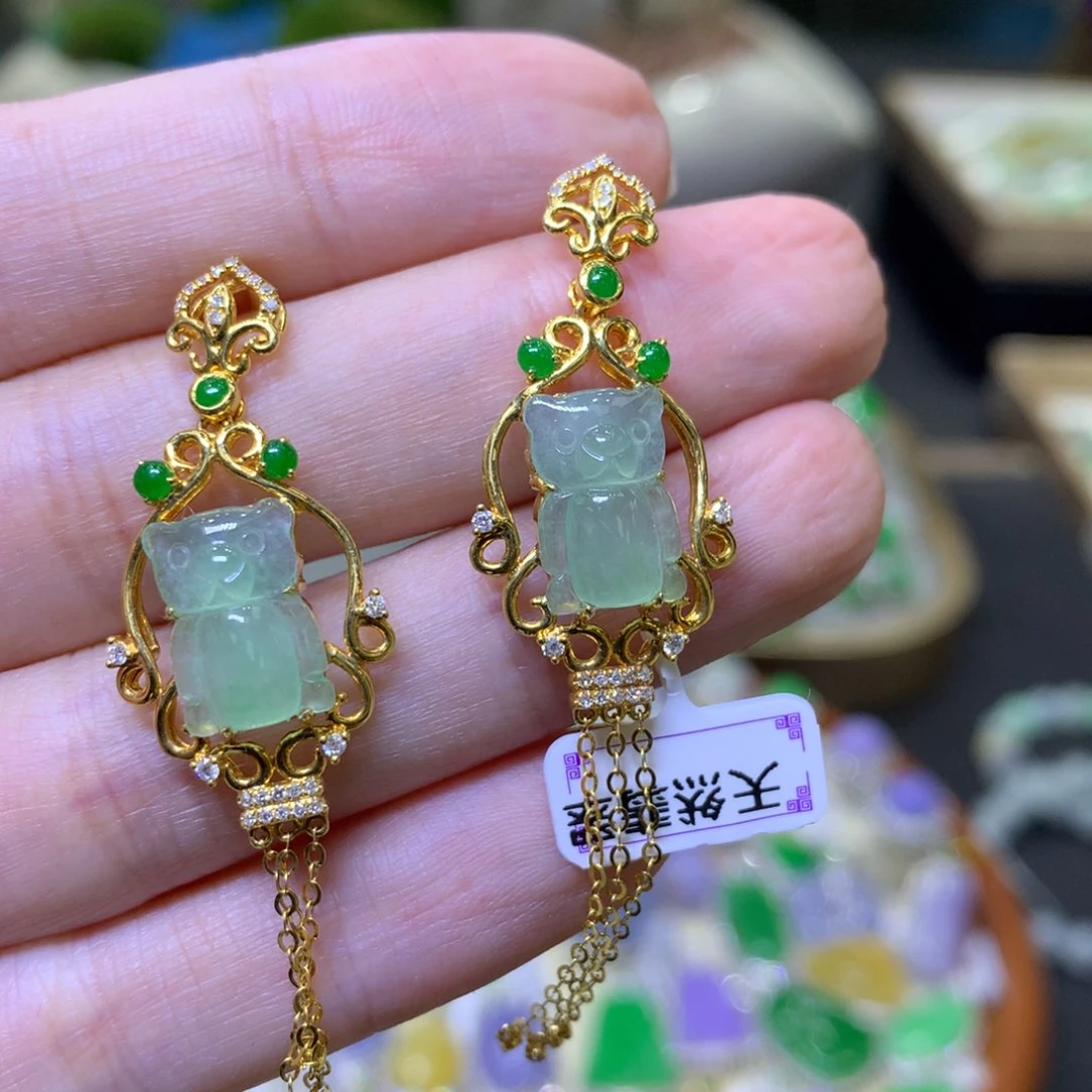 【闪购商品】翡翠颈饰18K金镶嵌翡翠吊坠项链