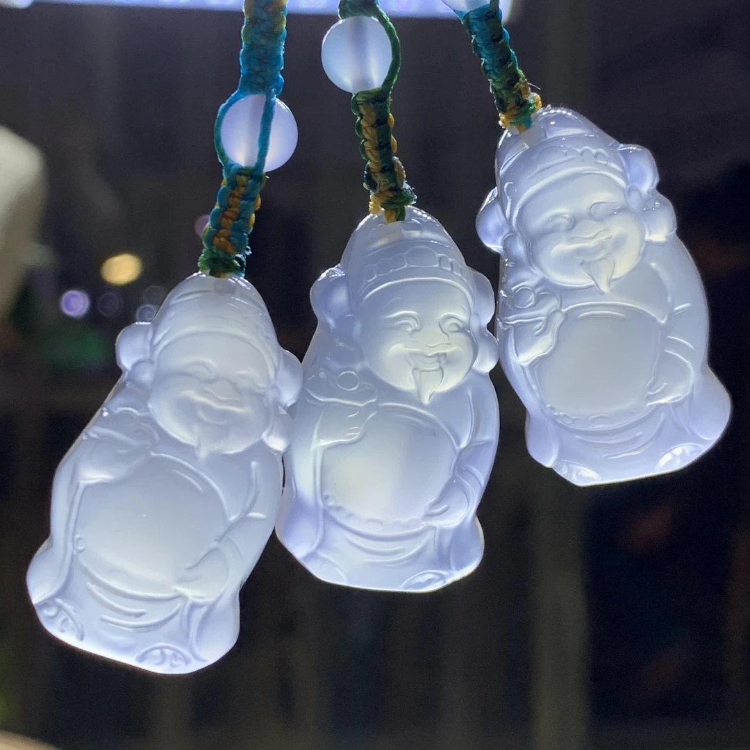 【慧选珠宝】天然玛瑙冰透财神多功能挂件人气款（多样性发货）