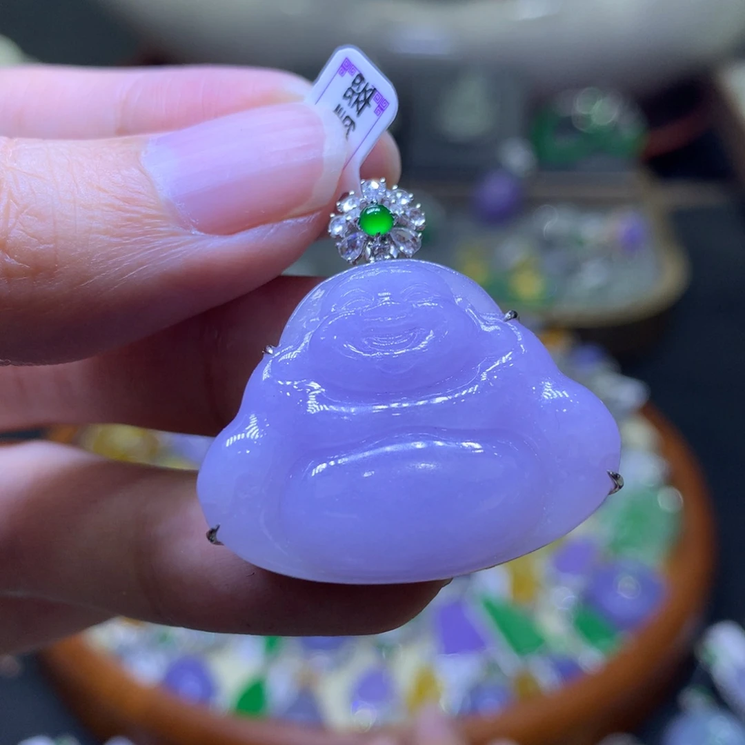 【闪购商品】翡翠颈饰18K金镶嵌翡翠吊坠项链
