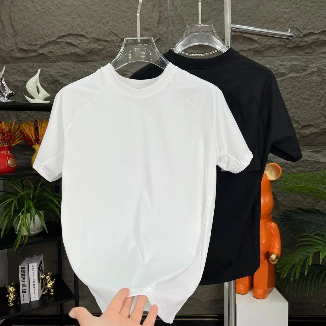 夏季新款男士速干修身高弹运动短袖T恤跑步圆领半袖9999#高能感