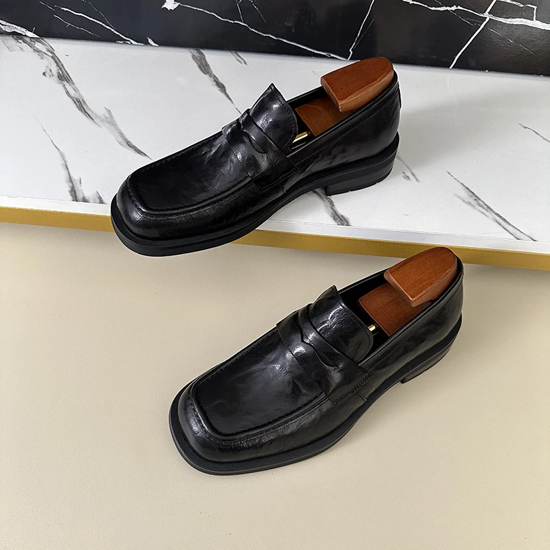 新款百搭正装男皮鞋春季厚底系带爆款白色2024休闲鞋上班商务皮鞋