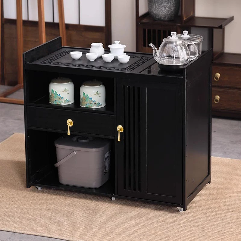 茶桌家用小茶台边柜侧柜泡茶吧机茶几烧水壶一体移动新中式茶水柜