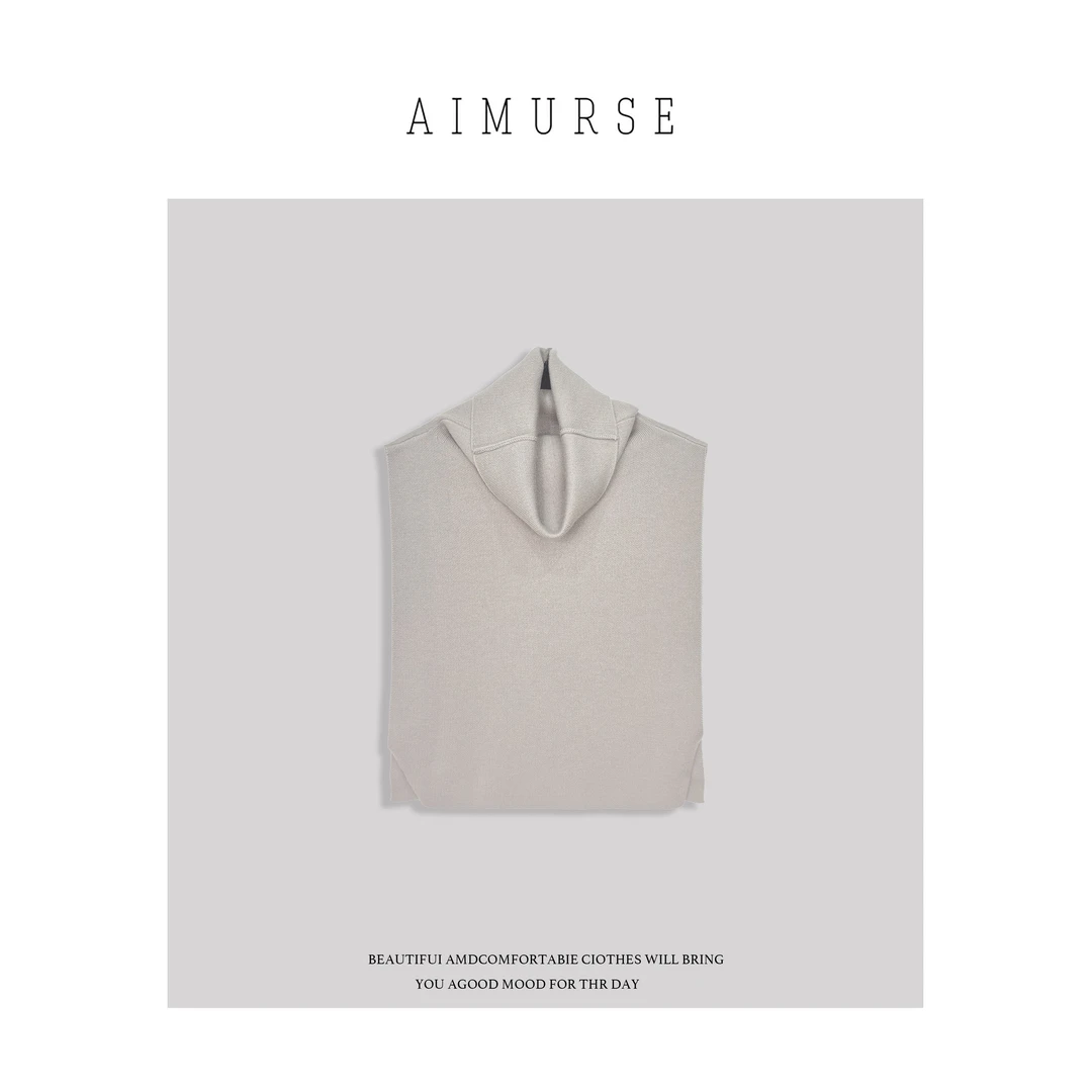 JinJin【美丽诺言】小众设计师 女士休闲简约百搭毛衣马甲 AM836