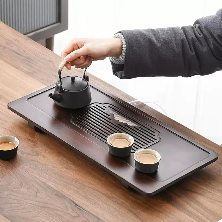 楠竹竹茶盘家用小型托盘现代轻奢功夫小茶台沥水排水式干泡台茶具