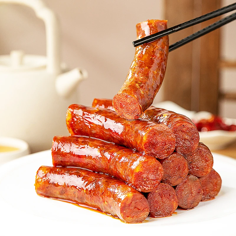 【湘西】湖南湘西凤凰土猪纯肉手工灌制腊香肠500g传统特产腊肠