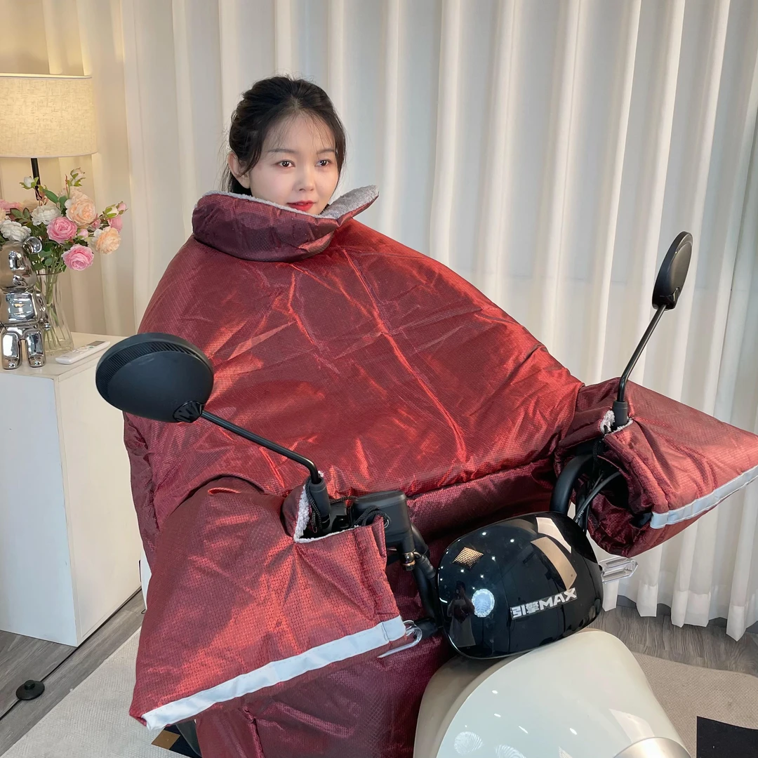 骑行电动车挡风被冬季防风防雨加绒加厚挡风被