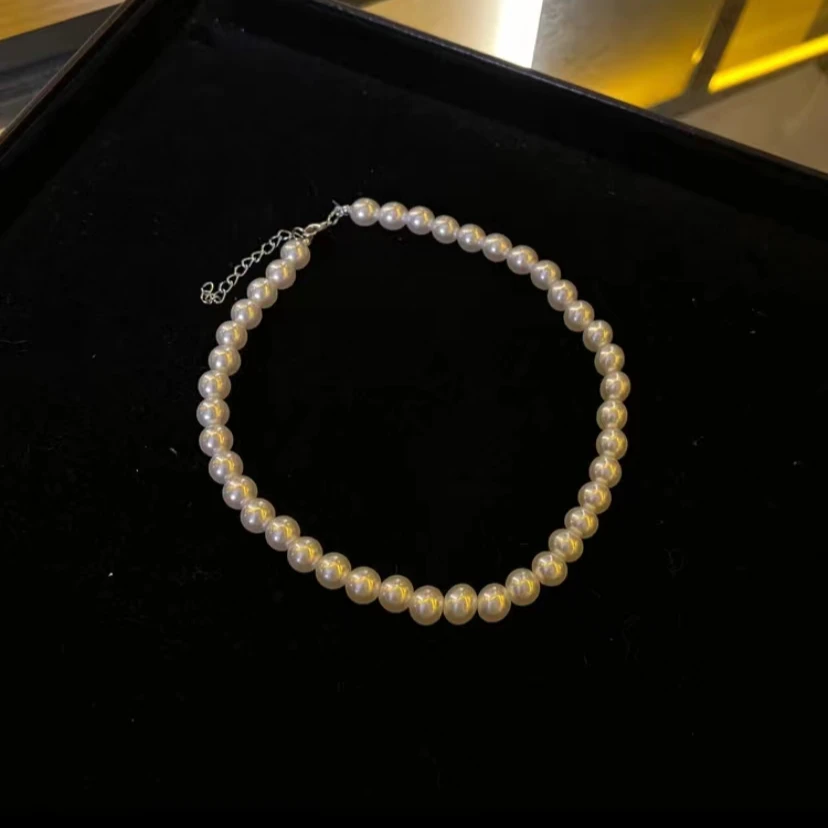 非金属仿珍珠项链 2024小众设计简约项链气质轻奢时尚百搭素款