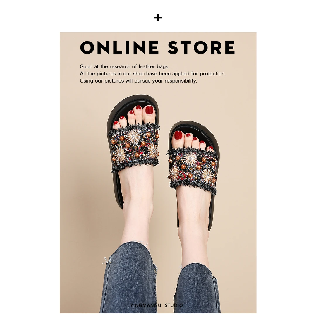 5公分厚底凉拖鞋女外穿2025年新款夏季时尚网红女士松糕海边沙滩