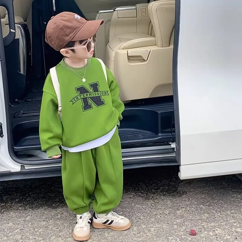 男童套装春秋款2023新款儿童秋装运动炸街衣服酷帅潮帅气男孩童装