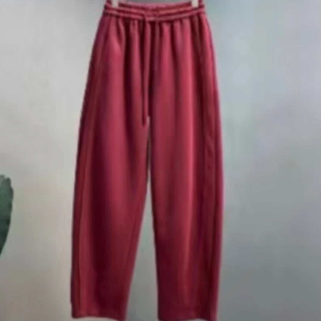 【缪大大服饰】691新品时尚买手设计颗粒绒弯刀裤