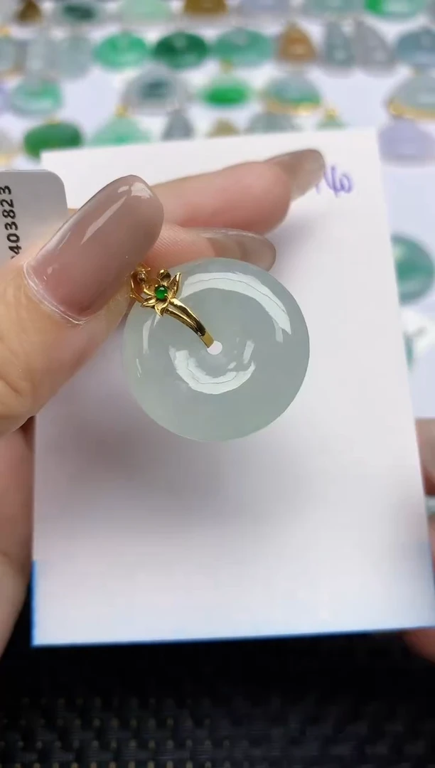 【闪购商品】翡翠颈饰18K金镶嵌天然A货翡翠 140