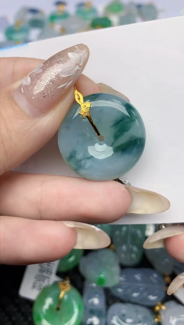 【闪购商品】翡翠颈饰18K金镶嵌天然A货翡翠 92
