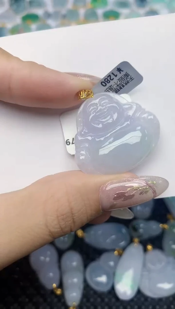 【闪购商品】翡翠颈饰18K金镶嵌天然A货翡翠 33