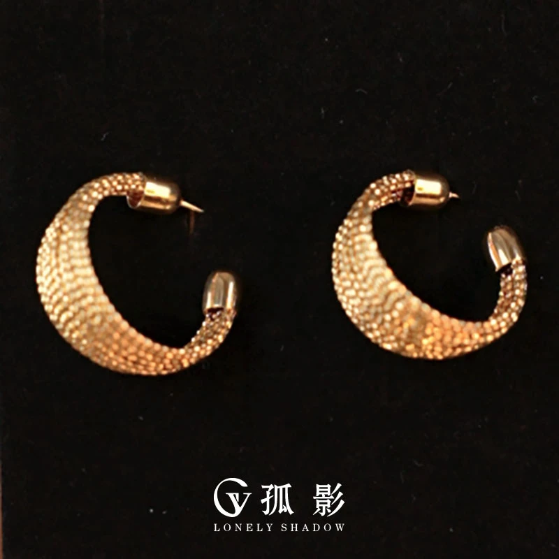 黄铜耳饰 港风复古耳环法式耳圈小众设计感耳饰冷淡风饰品【GY337】