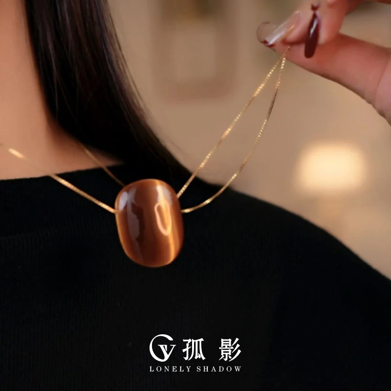 钛钢项链 法式轻奢毛衣链链高级感复古小众设计感黑色颈链【GY331】