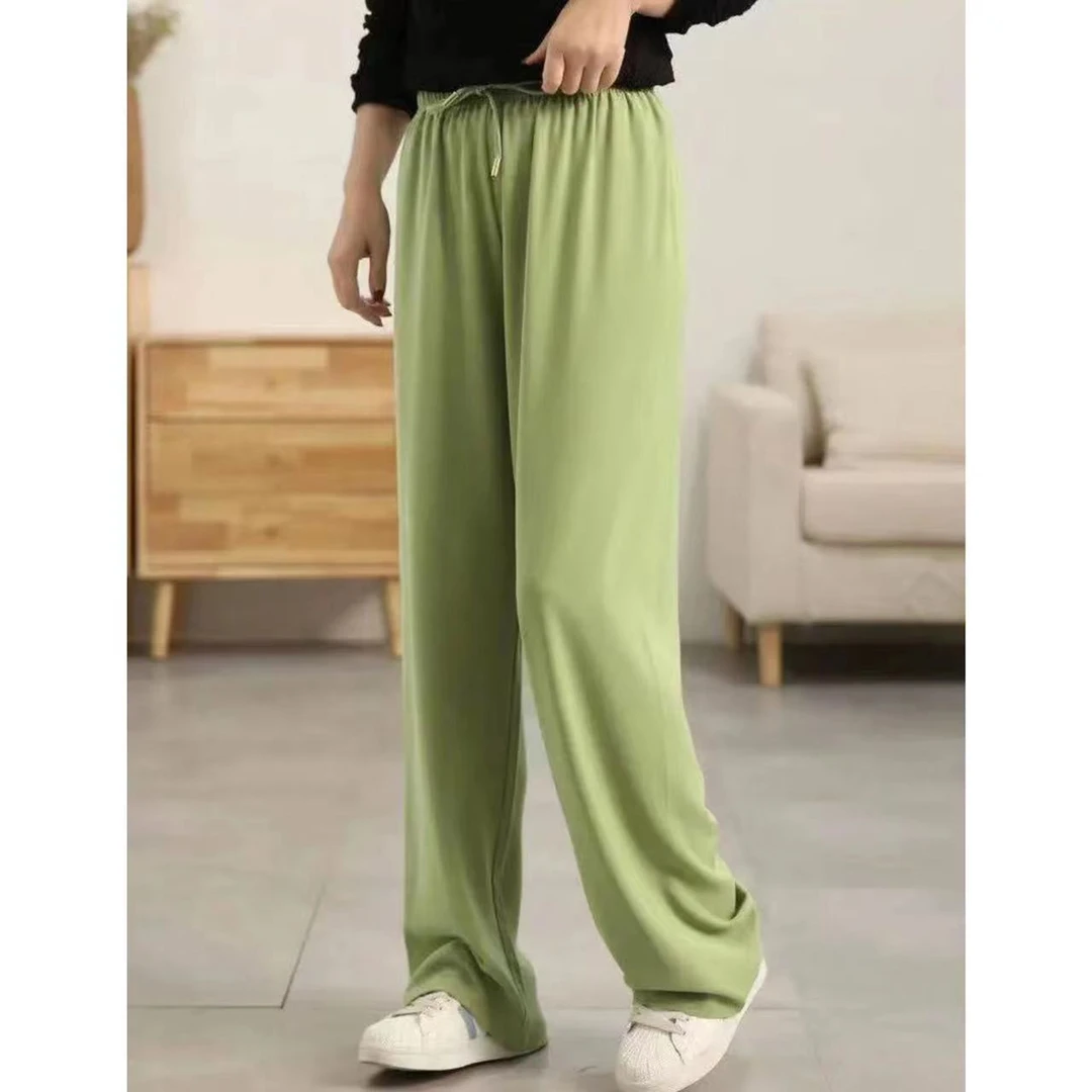 小静折扣~H622  冰川裤~薄款垂感直筒休闲裤（卡码拍大） （微瑕）