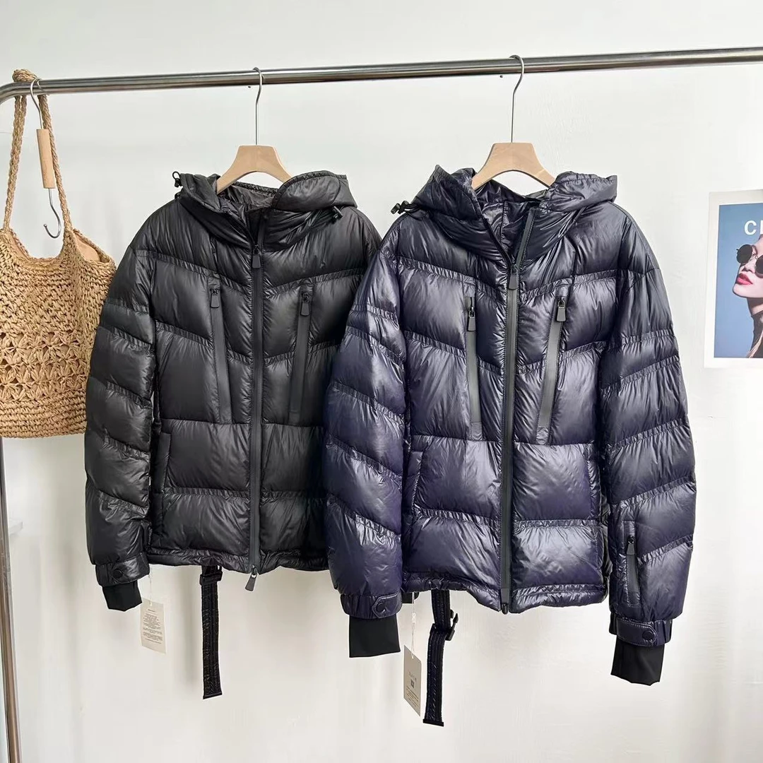 小静折扣~NA1197P 连帽收腰带腰带后背松紧短款羽绒服（卡码拍大）