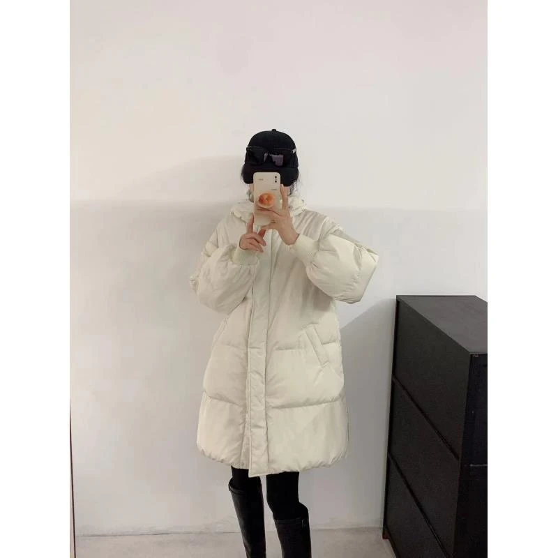 小静折扣~A2137W 中长款连帽时尚保暖棉服外套（卡码拍大）