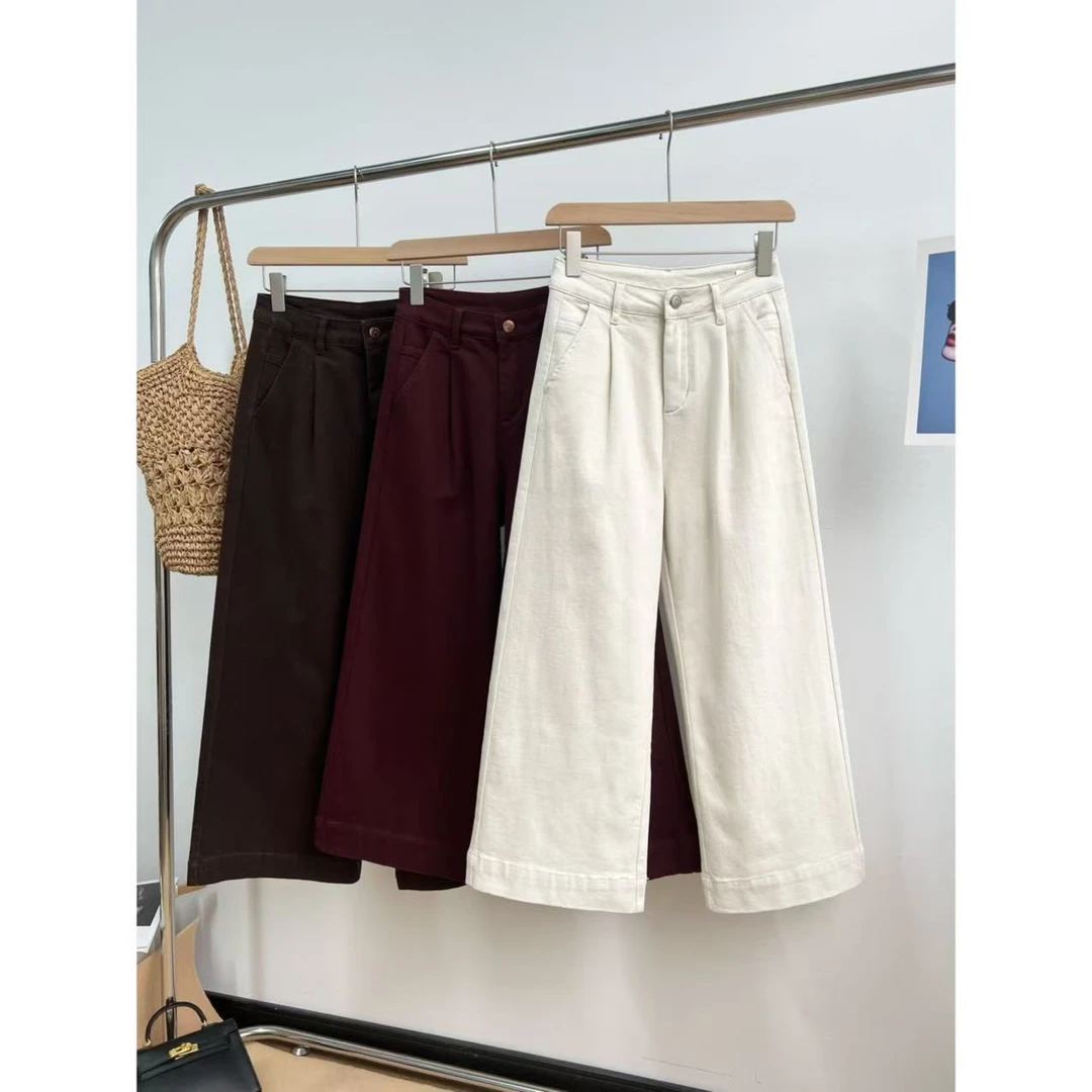 小静折扣~NA1483P  简约休闲舒适百搭九分直筒阔腿裤（卡码拍大）