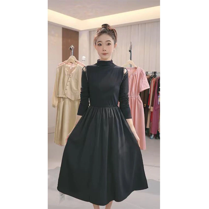 L126  2024年新款高端洋气时尚高级感显瘦遮肚子气质收腰早秋裙