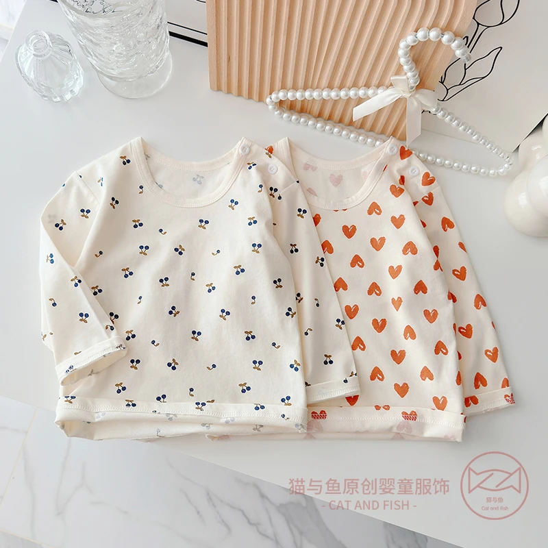 0-5岁男童长袖T恤女宝宝纯棉秋衣小儿童洋气上衣婴儿秋装睡衣外穿