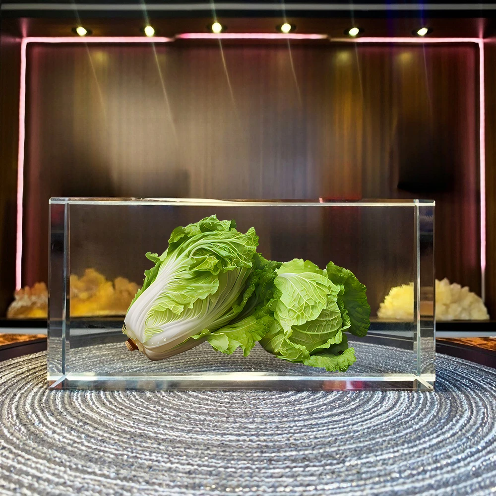 【百财如意】白菜水晶家居摆件 发光装饰品 玄关 电视柜 生日送礼