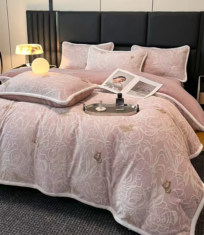 【玛奇朵】伊莎贝尔粉雕花四件套2.0*2.3