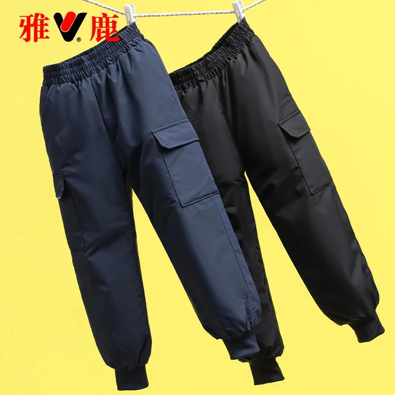 雅鹿2025新款儿童羽绒裤男童女童加厚宝宝外穿小童中大童裤子冬季