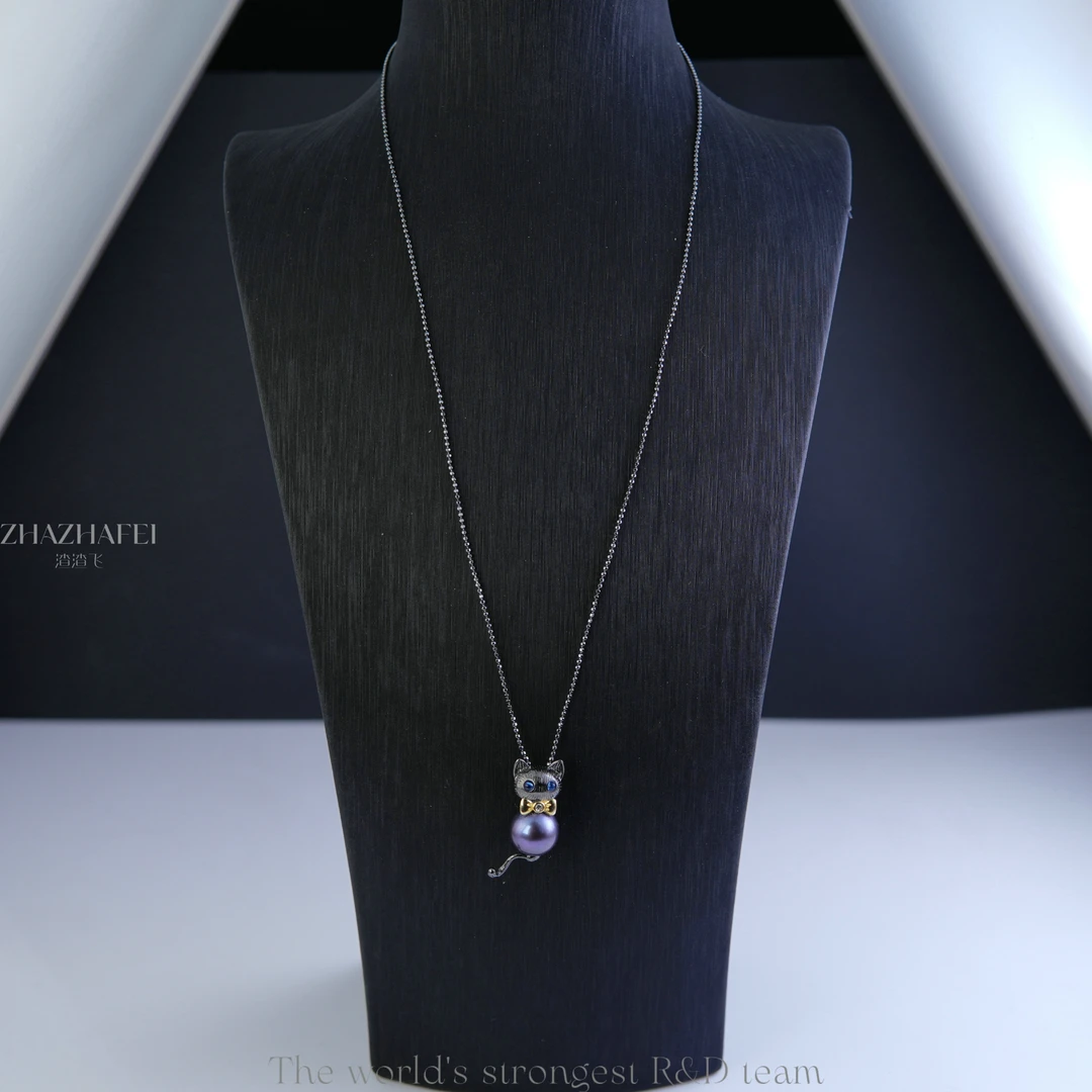 溯源好物vintage中古（精工系列）猫猫项链~1288（40+7）