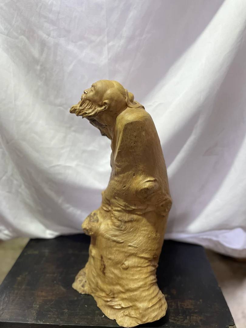 老康木孔子雕刻摆件