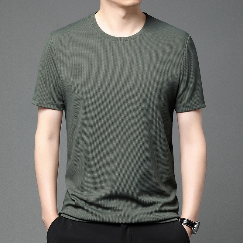 正品男士百搭纯色T恤夏季商务休闲高档短袖亲肤透气爆款百搭短袖