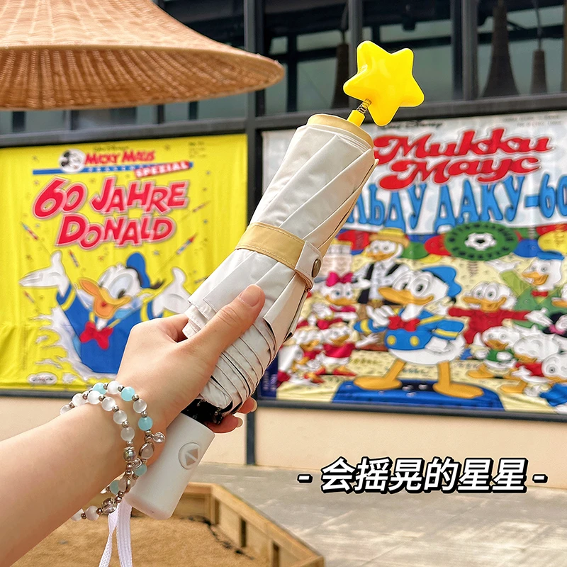 ins星星全自动雨伞女晴雨两用折叠伞女学生可爱遮阳伞防晒太阳伞