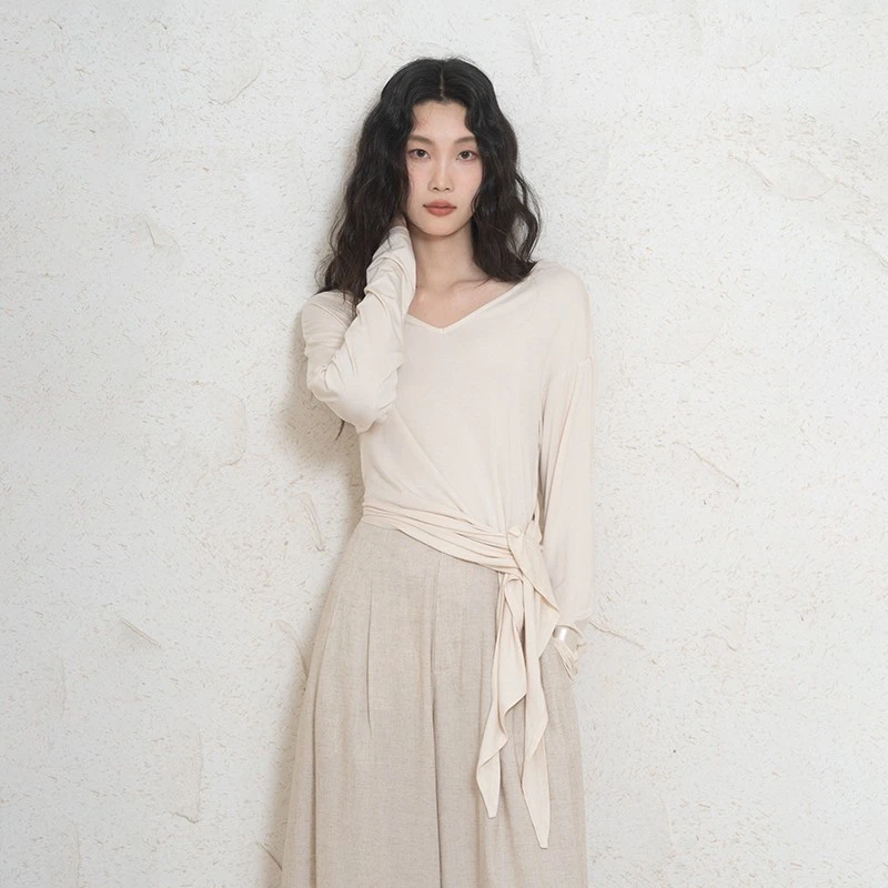 时尚百搭休闲慵懒风针织打底衫S7216