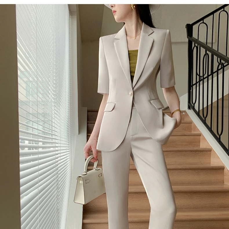 2653职业西装套装新款感显瘦小个子女神范气质西服外套夏女士Y