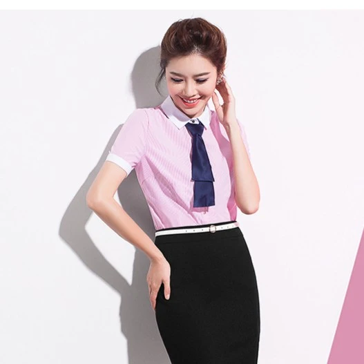 Z职业套装女夏季正装工作服短袖衬衫工装套裙B35