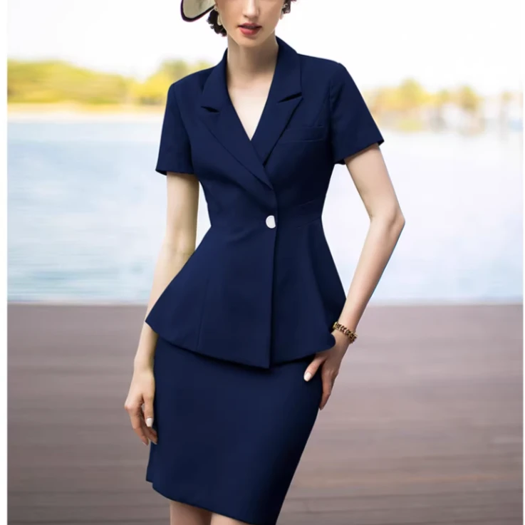 Z通勤白领正装短袖西装套裙职业装女装时尚气S552