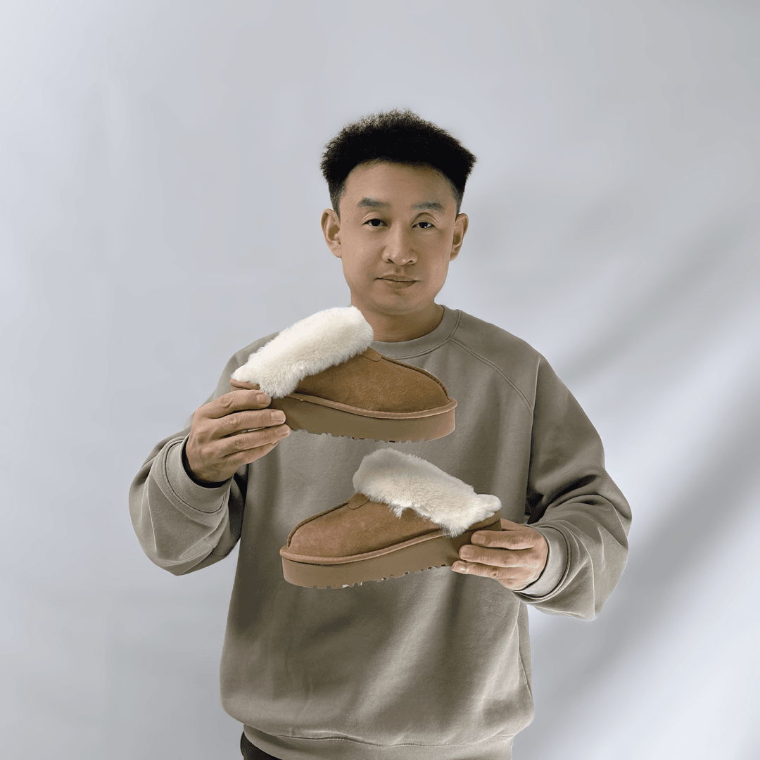 「厚底韩版真毛星拖」时尚厚底羊皮毛一体爆款雪地靴包头外穿保暖