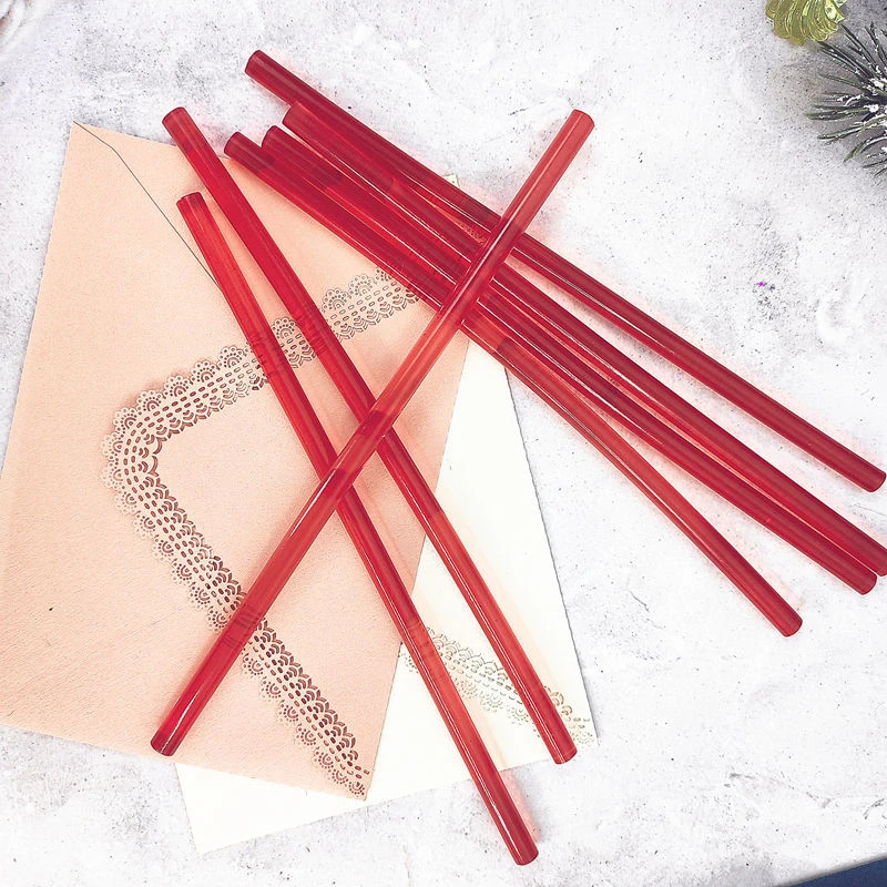 网红血红色大红色透明彩色陶瓷质感蜡棒7MM胶枪配合使用胶棒