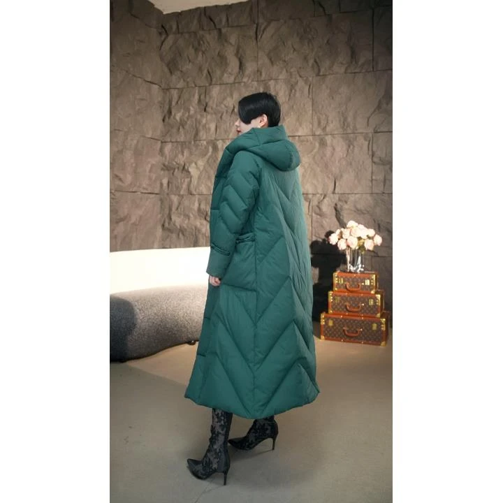 【云朵白鸭绒】冬季韩版新款国风显瘦羽绒服女长款过膝大码加厚